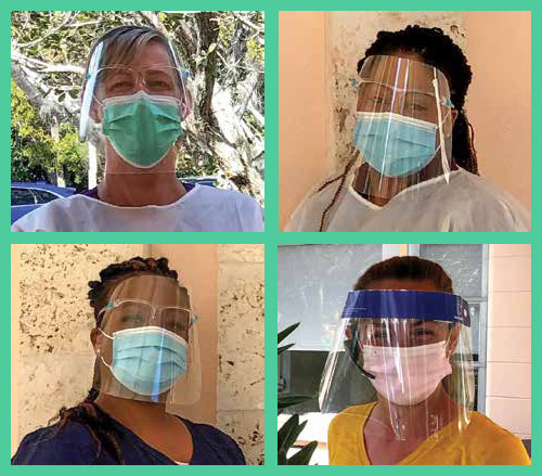 collage of clinic staff wearing PPE